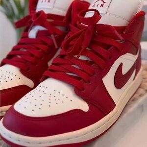 Nike Women’s High-Top Sneakers in Red and White